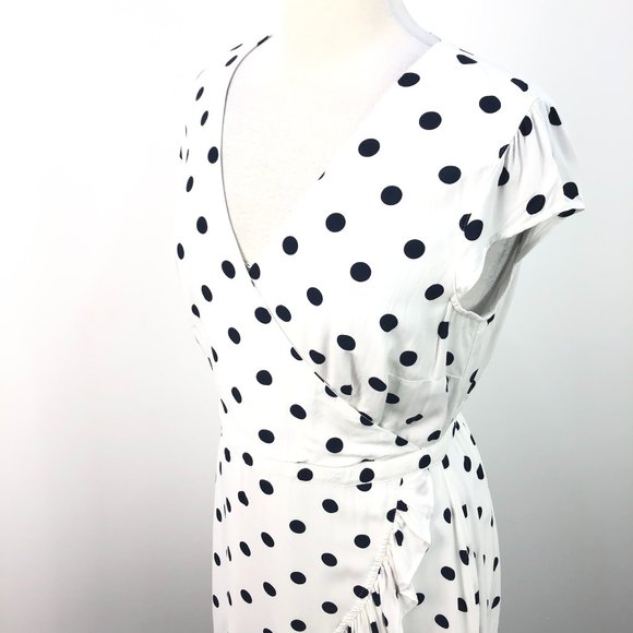 J. Crew White and Black Polka Dot Midi Dress - Picture 5 of 10